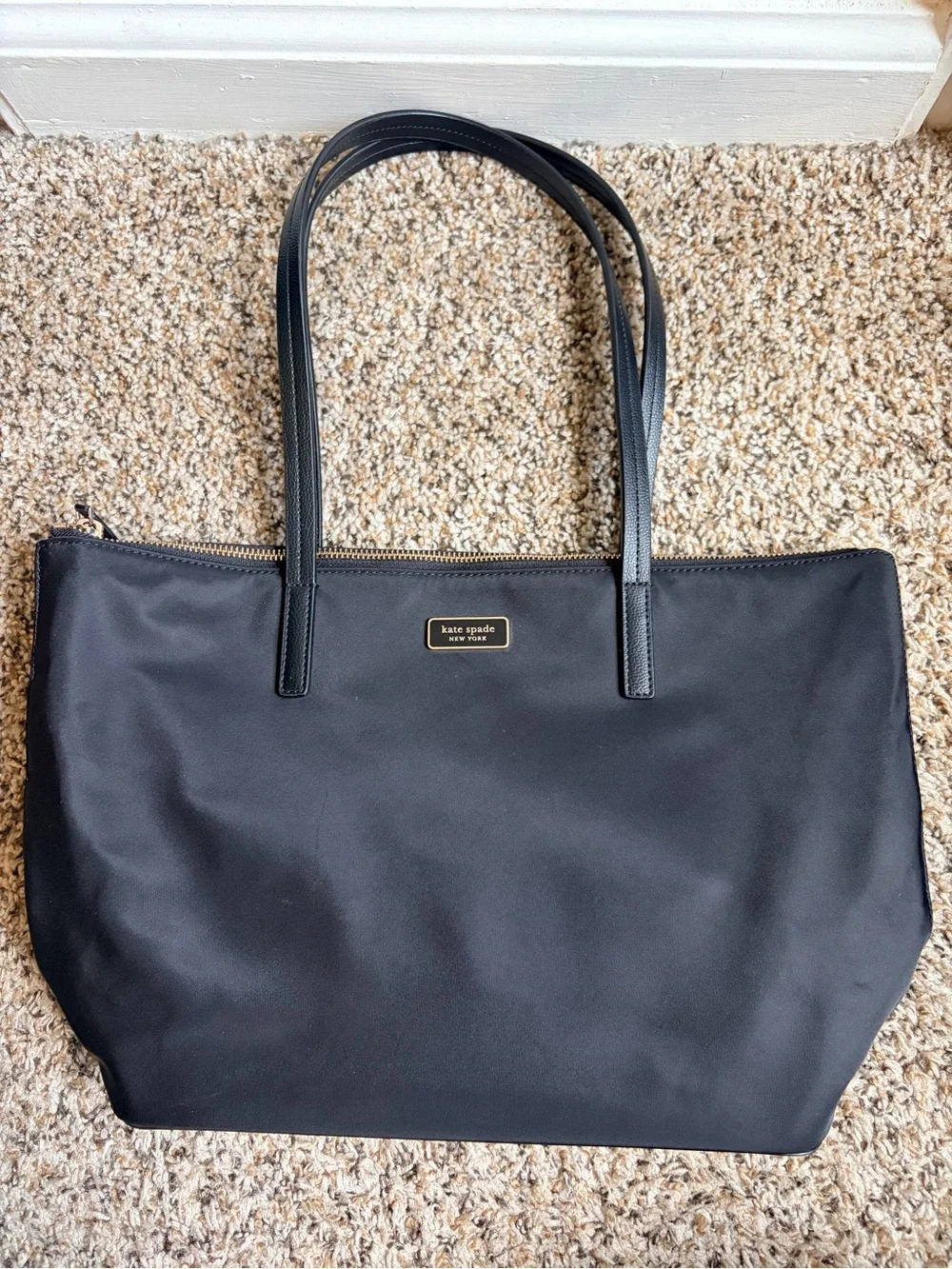 Kate Spade Outlet Hayden Top Zip Tote — Black Nylon